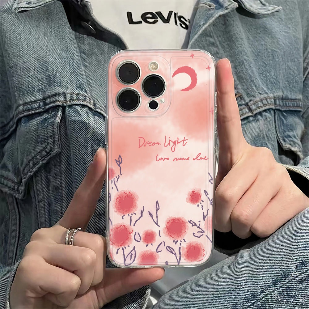 ✅Ốp Điện Thoại Dẻo Họa Tiết Hoa Hồng Đỏ Xinh Xắn Chống Sốc Cho iPhone1213 6Inch G203 7814pro 11plus