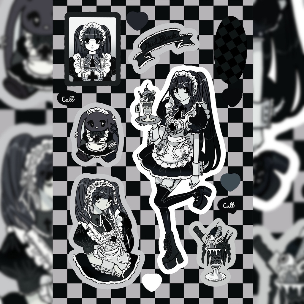 Sticker Dán Trang Trí Điện Thoại / Sổ Tay diy Hình Nhân Vật Domino Phong Cách Hàn Quốc