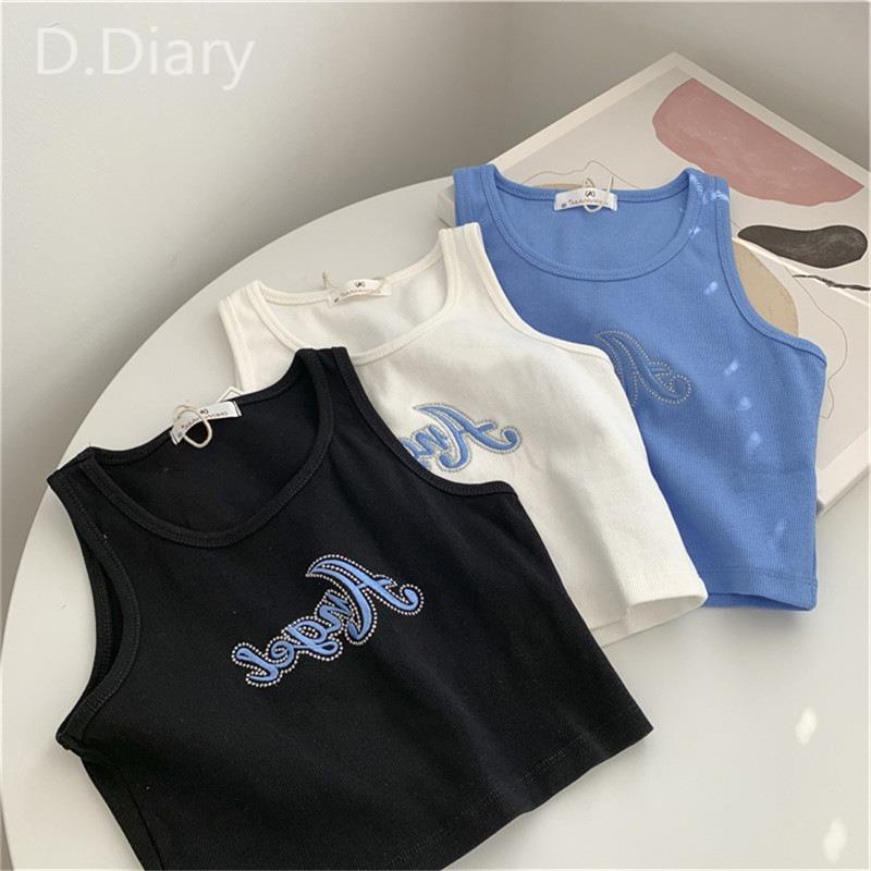 Áo Croptop Hai Dây Thêu Chữ Y2k Thoáng Khí Màu Sắc Trơn Phong Cách Punk Đường Phố Cho Nữ dreamdiary
