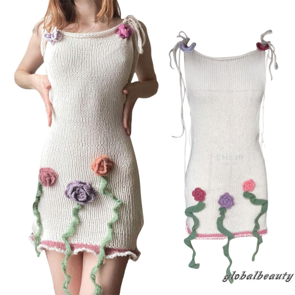 Đầm Dệt Kim Hai Dây Không Tay Họa Tiết Hoa Thời Trang Mùa Hè Cho Nữ