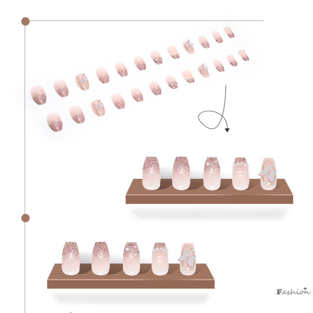 Khay Đựng Phụ Kiện Trang Trí Móng Tay Hình Bướm Đính Đá Xinh Xắn