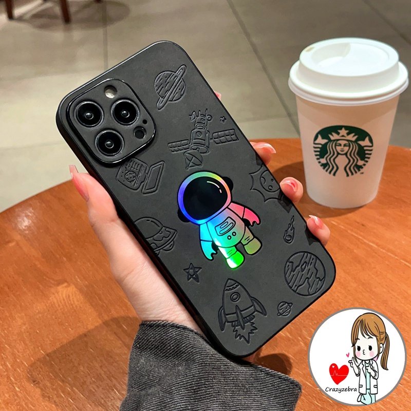 Ốp Điện Thoại Da PU Hình Phi Hành Gia Cho IPhone 14 13 12 11 Pro Max 14Plus X XS XR XSMAX 7 8 + plus