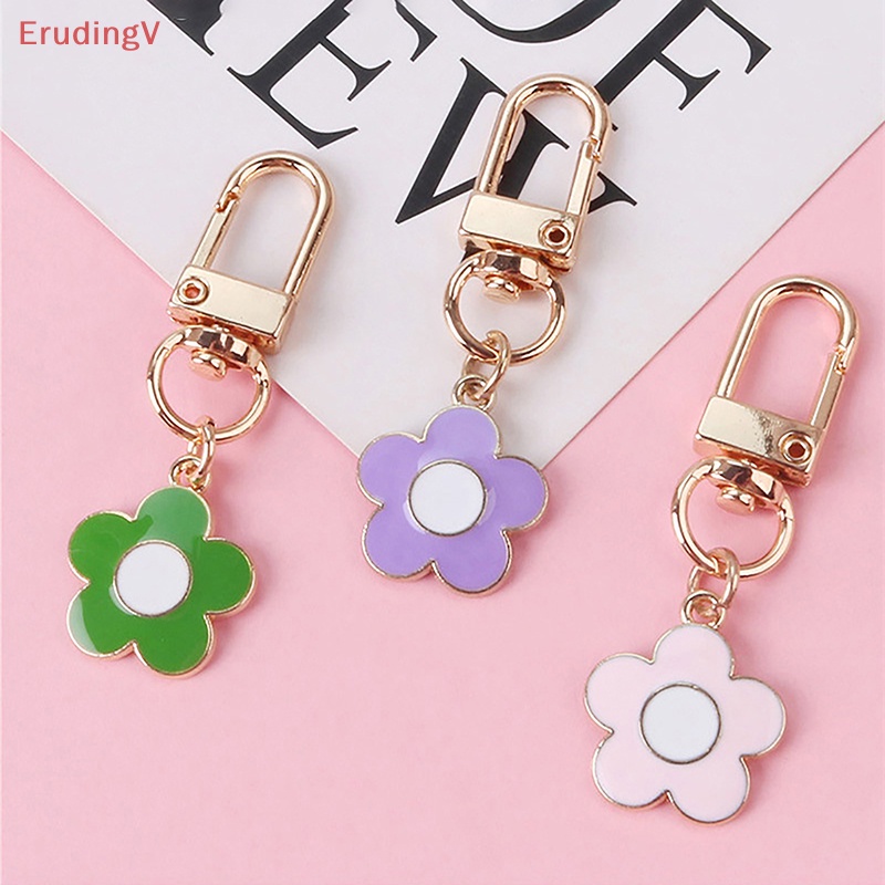1 Móc Khóa Kim Loại Hình Bông Hoa Nhỏ Nhiều Màu Dễ Thương