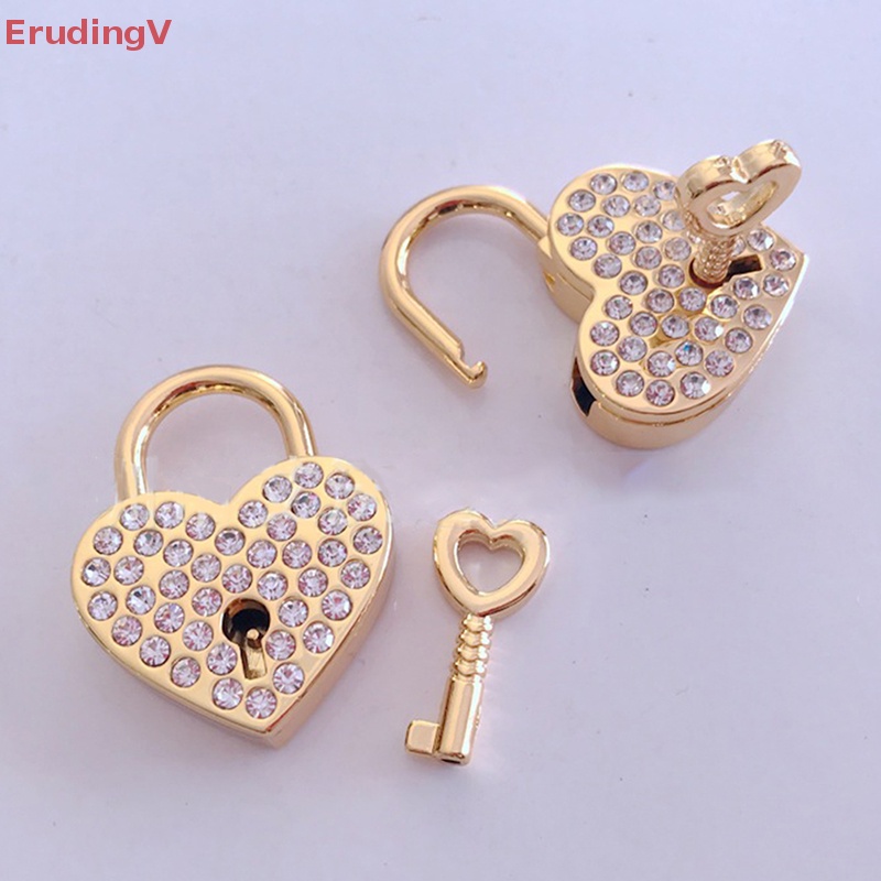 [ErudingV] Ổ Khóa Hộp Trang Sức Trái Tim Mini Thời Trang Kèm Chìa Khóa Túi Hành Lý Trang Trí [Mới]