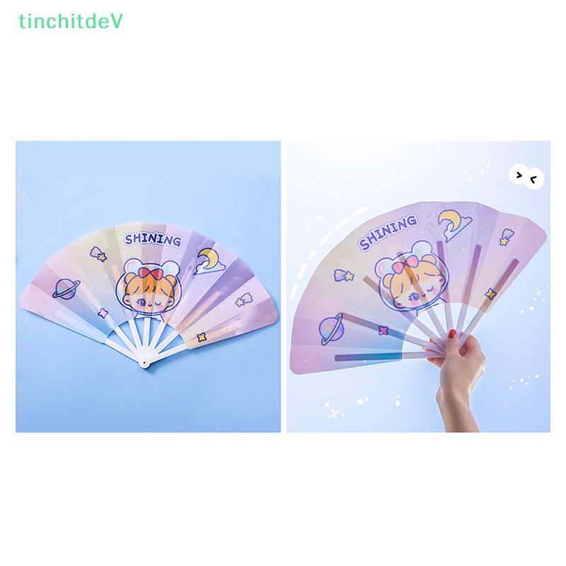 Quạt Xếp Mini Bằng Nhựa Họa Tiết Hoạt Hình Dễ Thương Thời Trang Mùa Hè Cho Học Sinh