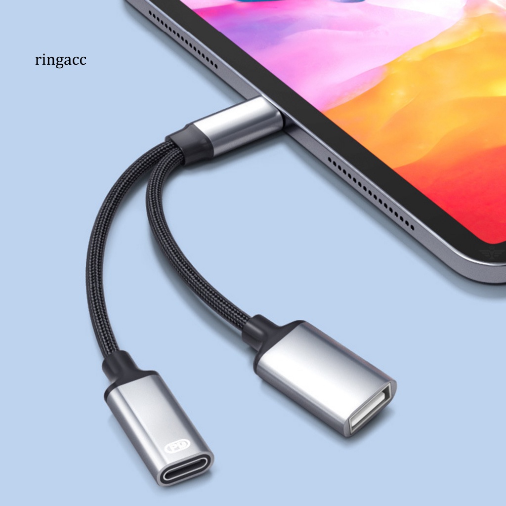 Cáp Sạc Nhanh USB Type C 2 Trong 1 Tốc Độ Cao Cho Máy Tính