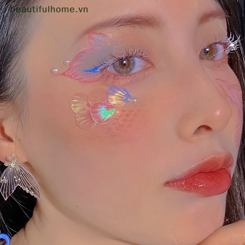 1 Túi Hình Xăm Dán Họa Tiết Vỏ Sò Đính Kim Sa Lấp Lánh