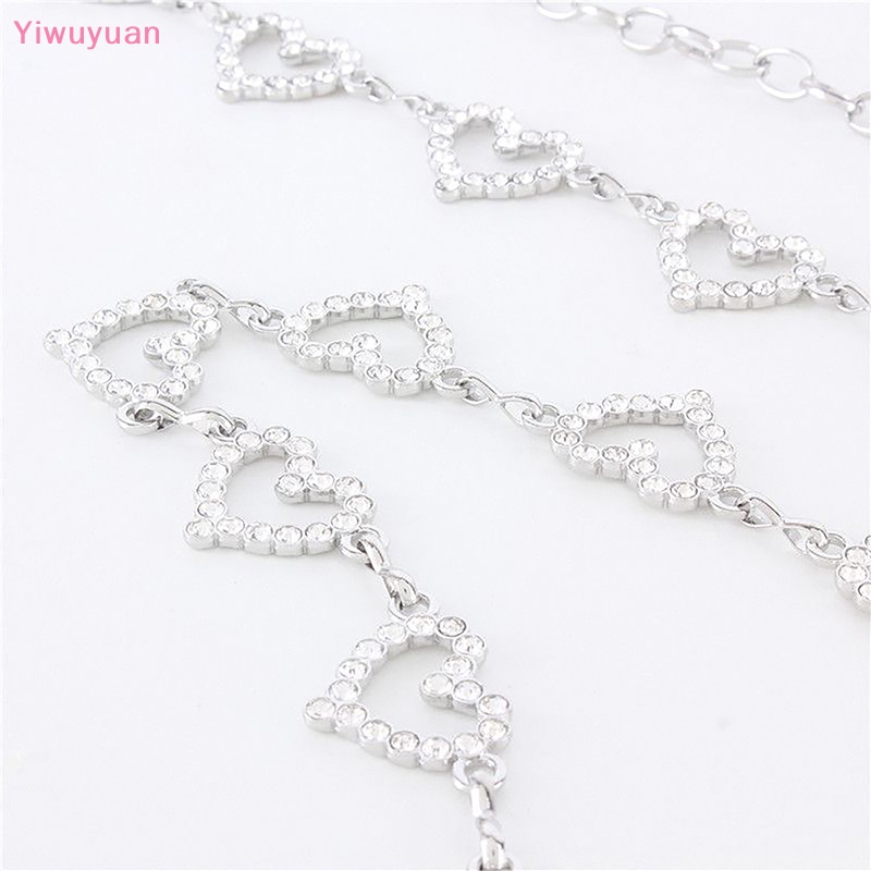 &lt; Yiwuyuan &gt; Thắt Lưng Chuỗi Xích Đơn Giản Hình Trái Tim Đính Đá Thời Trang Dự Tiệc Cho Nữ