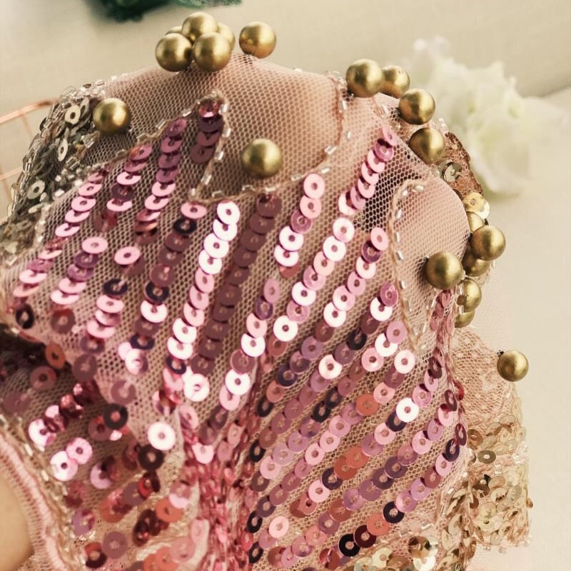 Áo Thun Tay Ngắn Phối Lưới Đính Hạt Cườm Lấp Lánh Phong Cách Vintage Thanh Lịch Thời Trang Cho Nữ Năm 2023