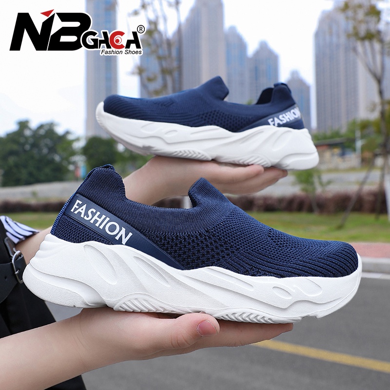 Giày Slip on Dệt Kim Siêu Nhẹ Phối Lưới Thoáng Khí 5 Màu Tùy Chọn Thoải Mái Thời Trang Cho Bé Trai Và Gái