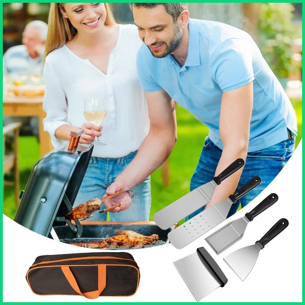 Bộ Dụng Cụ Nướng Bbq Bằng Kim Loại Chống Rỉ Kèm Tay Cầm Thoải Mái Tiện Dụng