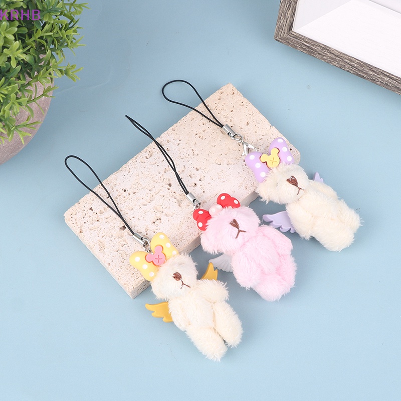 Móc Khóa Hình Gấu Bông Bằng Lông Nhung Dễ Thương Cho Điện Thoại / Airpods Mới