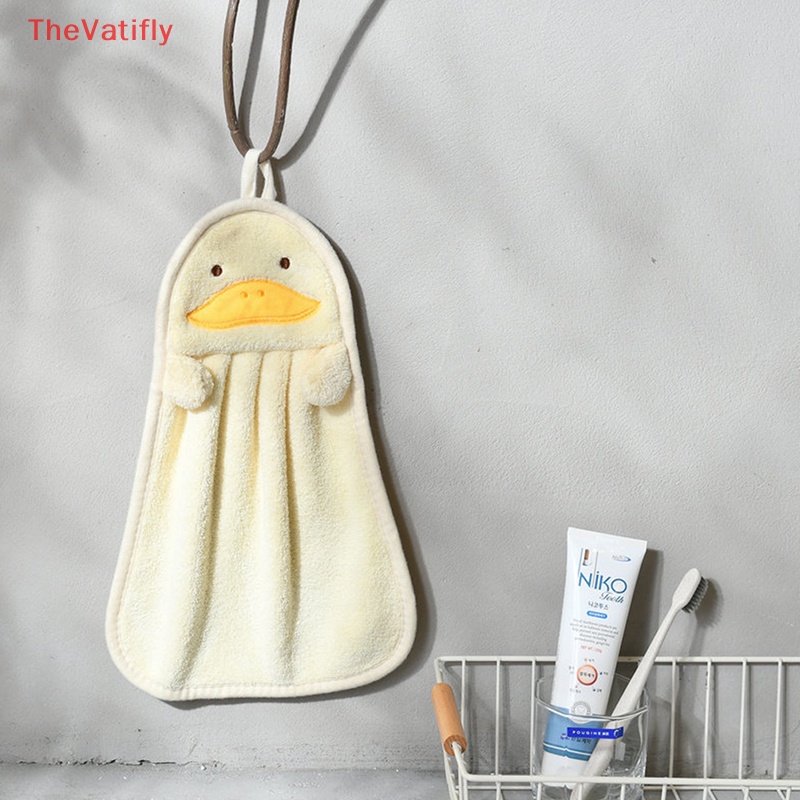 [Thevalifly] Khăn Lau Tay Bằng Lông Cừu San Hô Thấm Hút Nước Hình Động Vật Hoạt Hình Dễ Thương Có Thể Treo Được Cho Trẻ Em