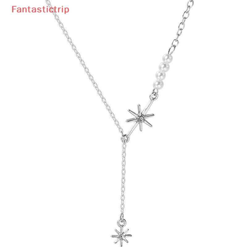 [Fantastictrip] Vòng cổ Mặt Hình Ngôi Sao Đính Đá Zircon Ngọc Trai Thời Trang Mùa Hè Kiểu Dáng Mới