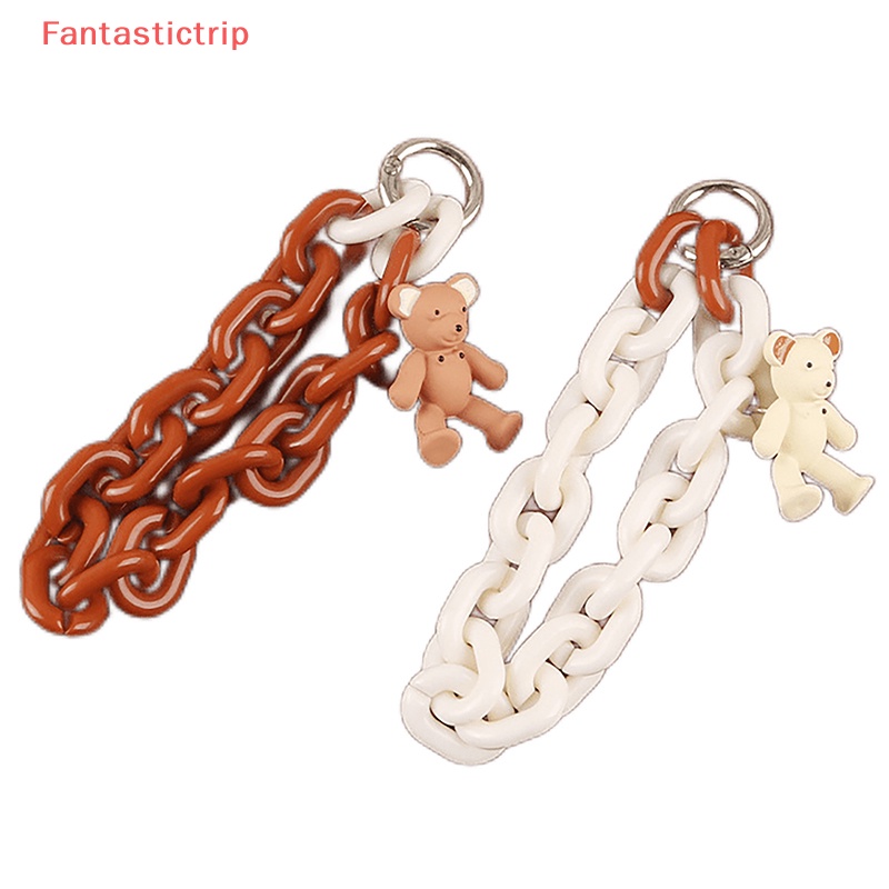 [Fantastictrip] Móc Khóa Hình Gấu Hoạt Hình Dùng Trang Trí Ba Lô / Túi Xách / Ô Tô Mới