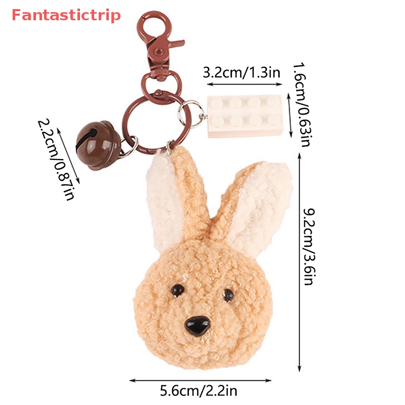 [Fantastictrip] Móc Khóa Thỏ Bông Tai To Dễ Thương Trang Trí Ba Lô / Ô Tô