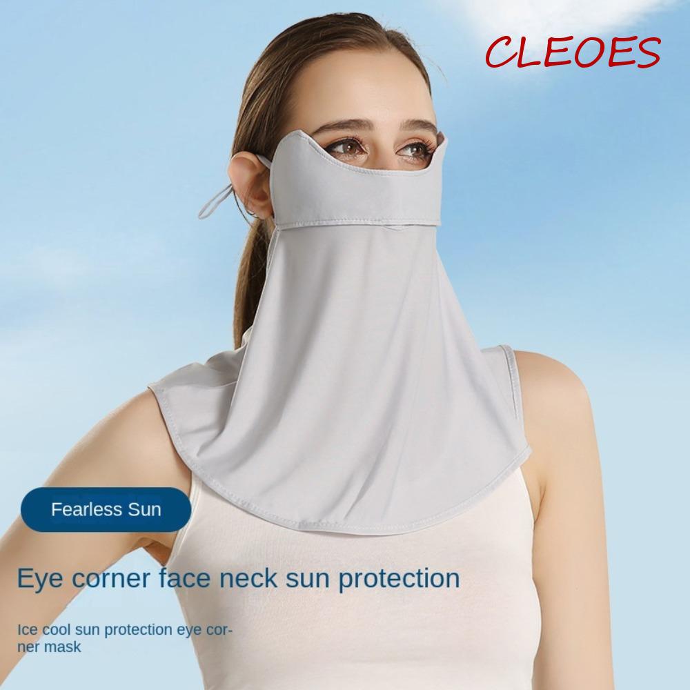 Khẩu Trang CLEOES Bằng Lụa Lạnh Co Giãn Thoáng Khí Chống Nắng Tia UV Màu Trơn Bảo Vệ Cổ Cho Nam Và Nữ