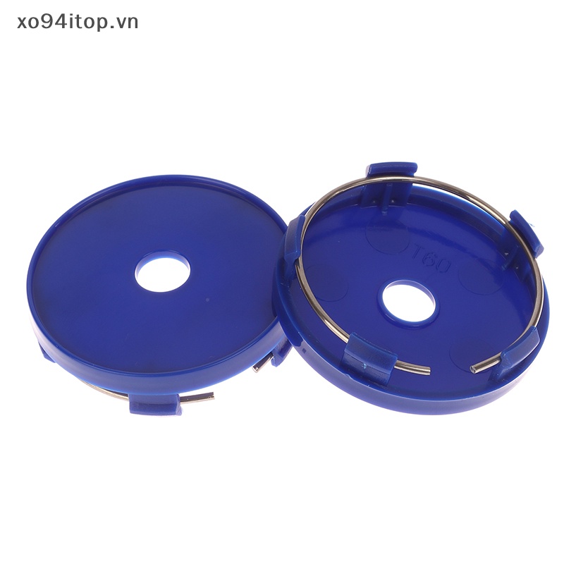 Set 4 Nắp Đậy Trục Bánh Xe Hơi XOITOP Màu Xanh Dương Bằng Chrome