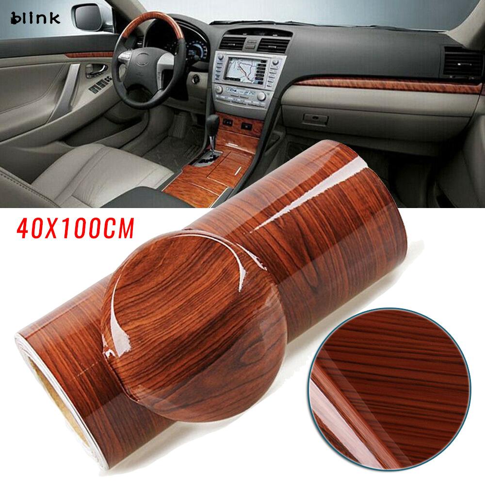 Cuộn Giấy Decal Vinyl Họa Tiết Vân Gỗ Tự Dính Dán Xe Hơi