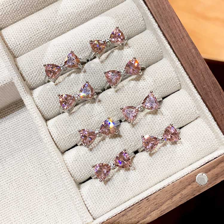 Nhẫn Bạc S925 Đính Đá Pha Lê Hồng Thời Trang Thanh Lịch Dành Cho Nữ