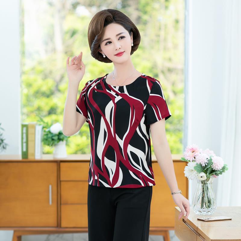 Áo Thun Tay Ngắn Phong Cách Phương Tây Thời Trang Mùa Hè Cho Phụ Nữ Trung