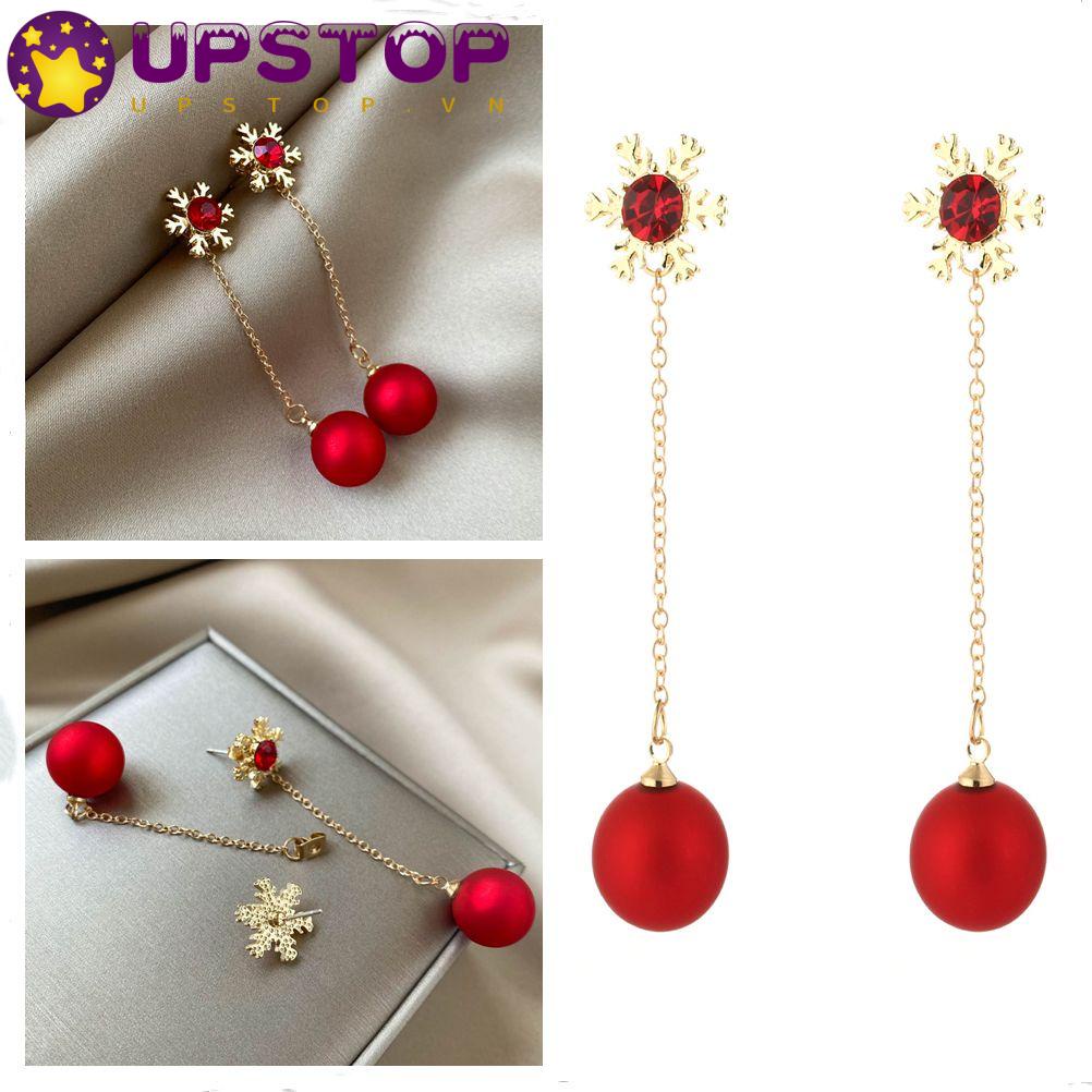 Bông Tai Dài Hình Bông Tuyết Thời Trang Giáng Sinh Cho Nữ