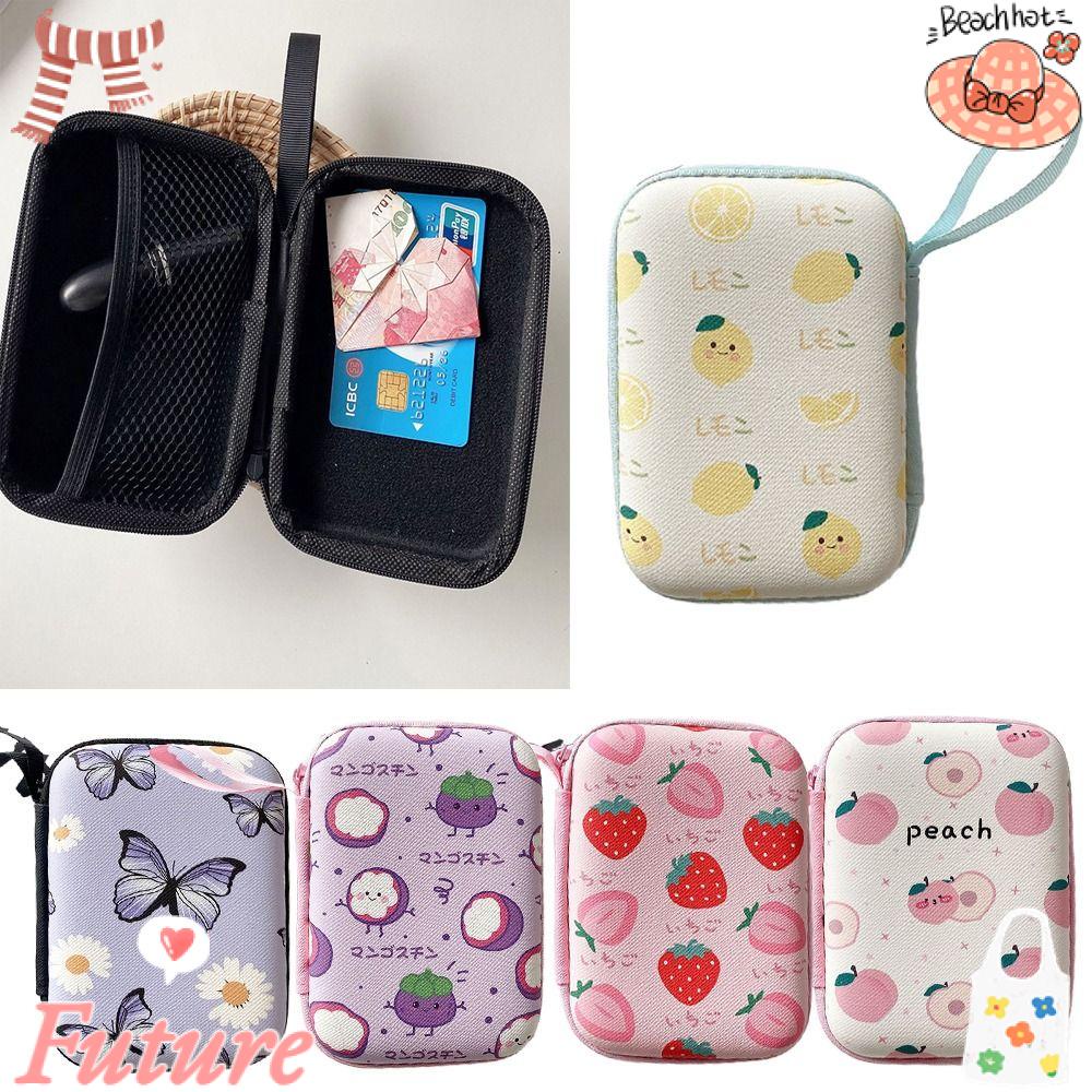 Túi Đựng Dây Cáp Sạc / Tai Nghe In Họa Tiết Trái Cây Hoạt Hình Cho Nữ