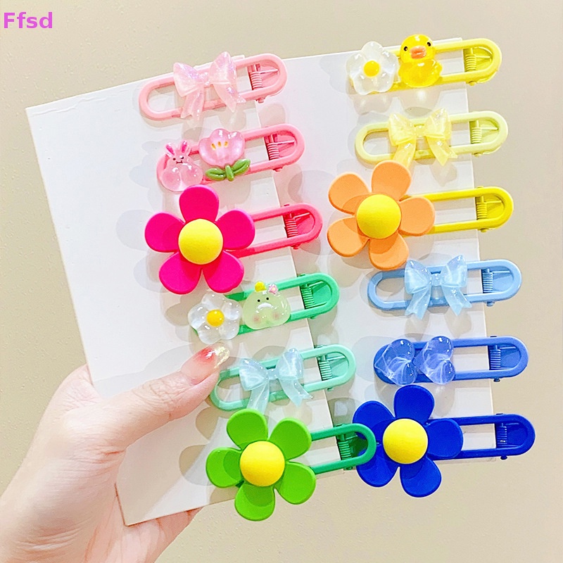 {Ffsd} Set 3 Kẹp Tóc Mái Hoa Nhỏ Dễ Thương Cho Bé Gái * Bán Chạy