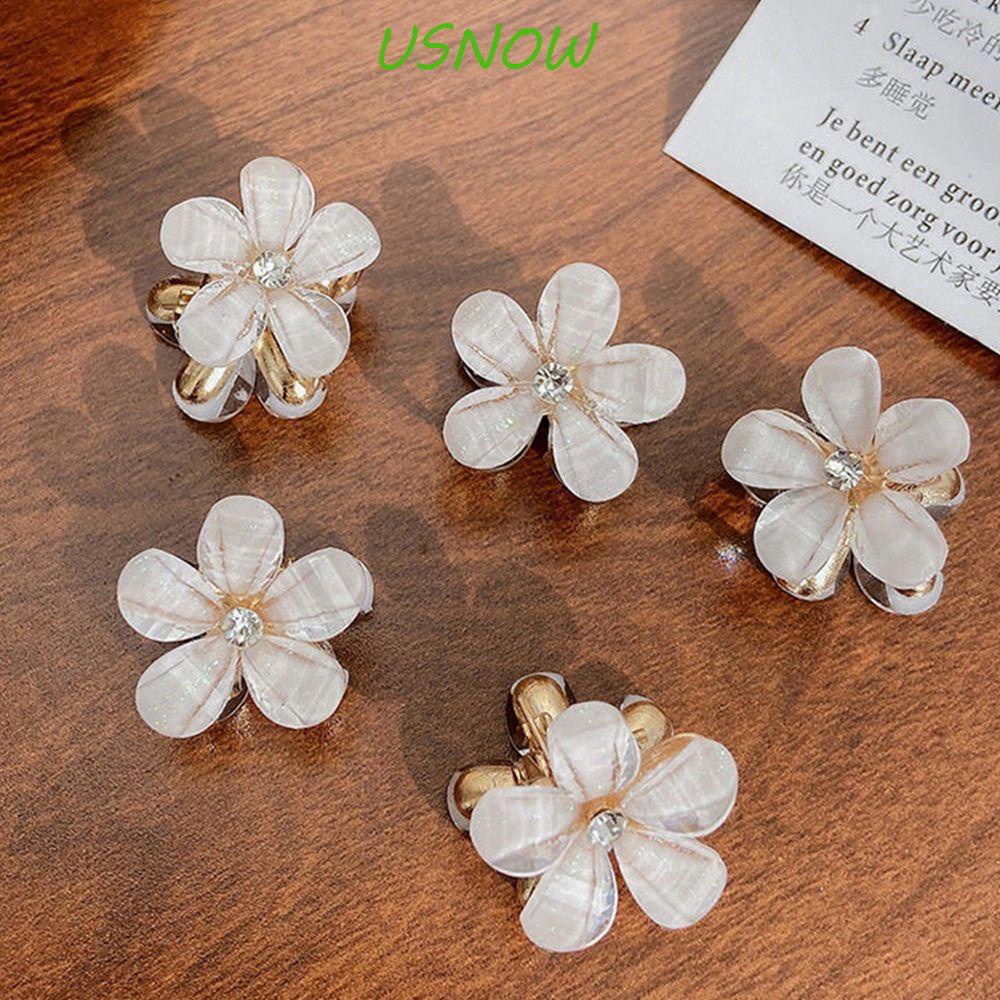 Kẹp Tóc Càng Cua Bằng Nhựa Resin Màu Trơn Thiết Kế Hoa Nhỏ Thời Trang Hàn Quốc Cho Đám Cưới