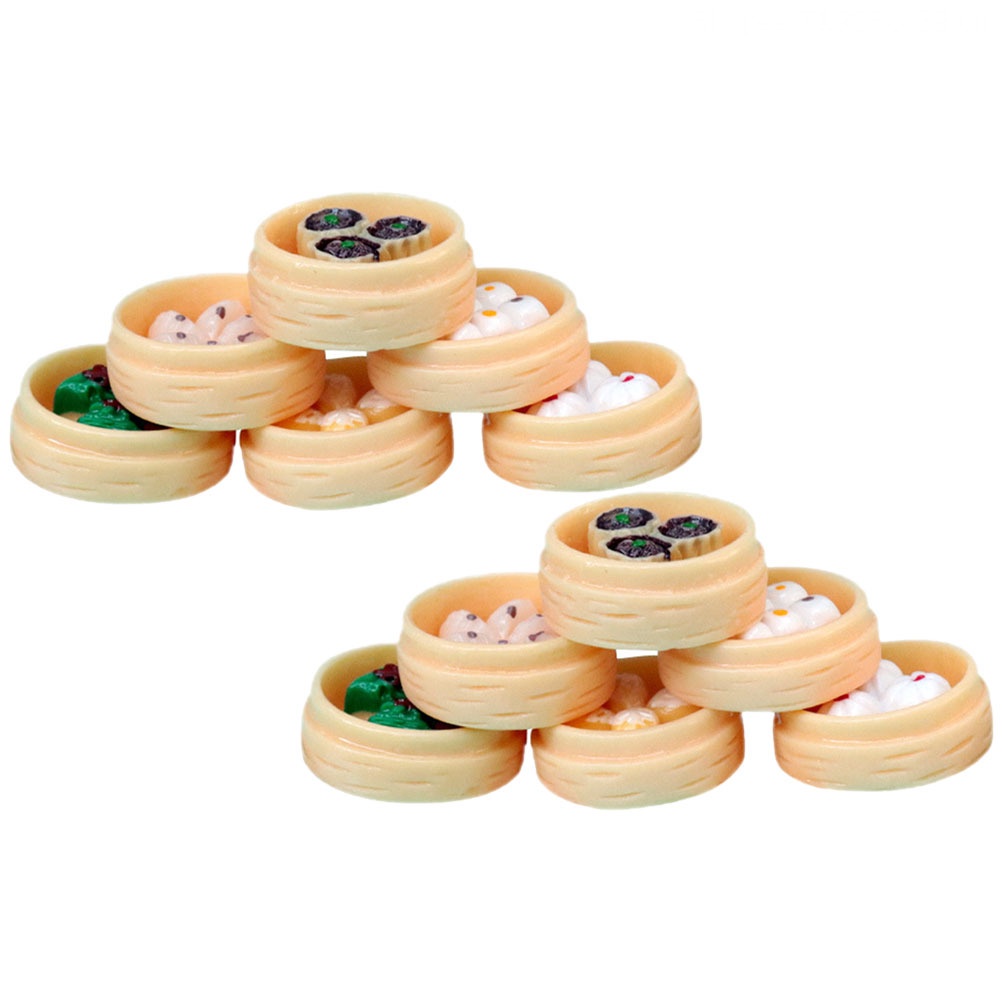 Set 12 Bánh Bao Hấp Mini Trang Trí Nhà Búp Bê