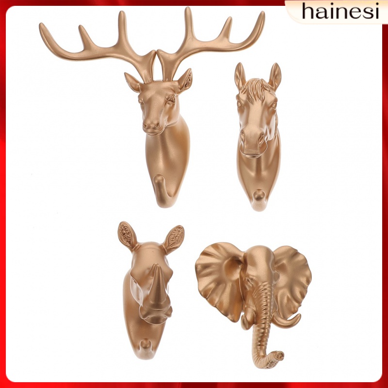Set 4 Móc Treo Khăn Tắm Gắn Tường Hình Đầu Hươu Nghệ Thuật Cá Nhân