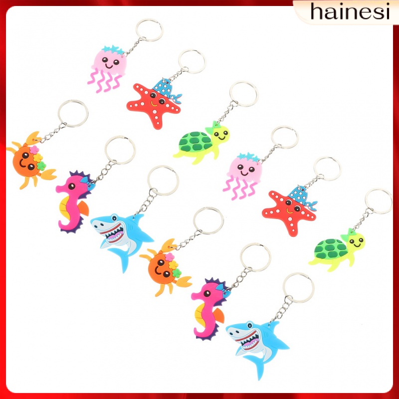 Set 12 Móc Khóa Hình Cá Mập Đại Dương Xinh Xắn