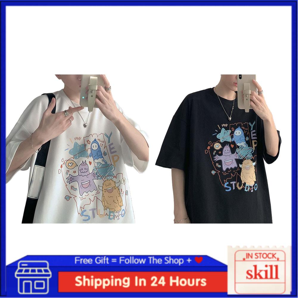 Skill Summer Casual Top  Breathable Crew Neck T Shirt Short Sleeve Fashionable for Men Women Outdoor Sports