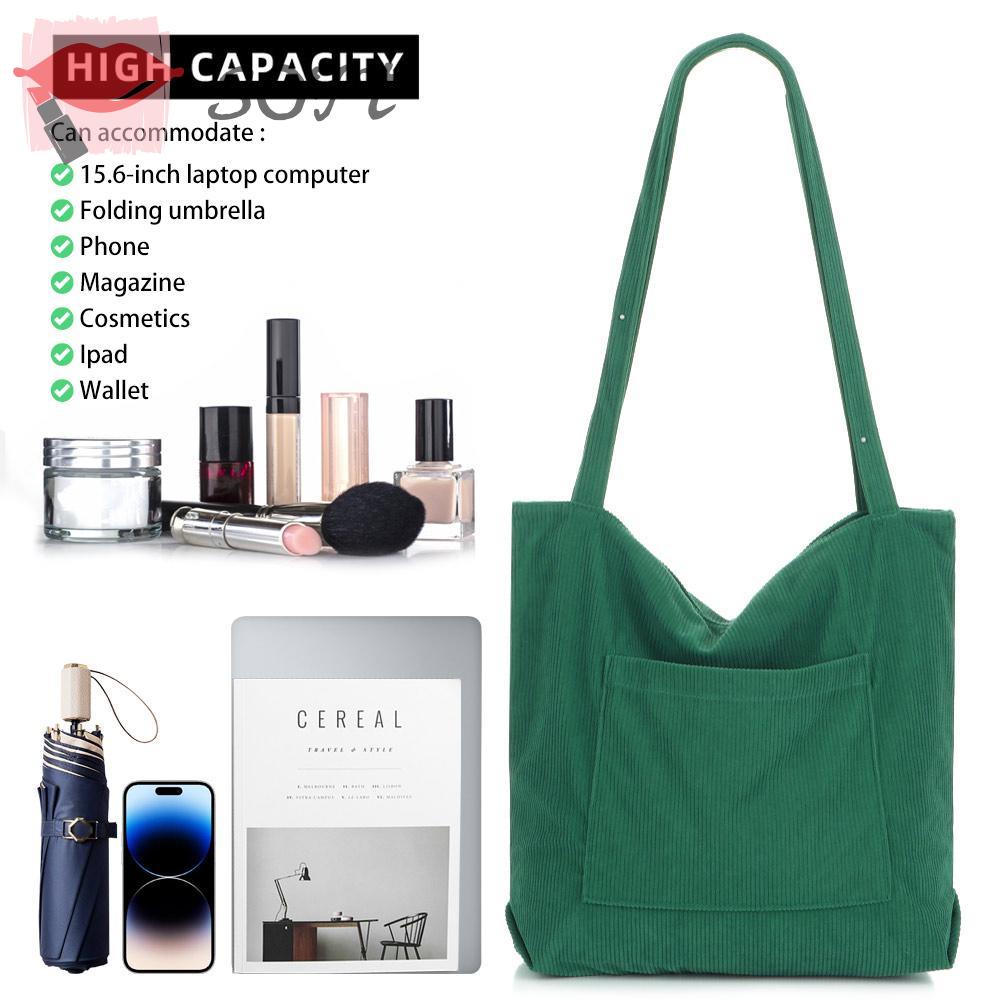 Túi Tote Đi Học / Du Lịch Vải Nhung Kẻ Mềm Mại Sức Chứa Lớn Cho Nữ