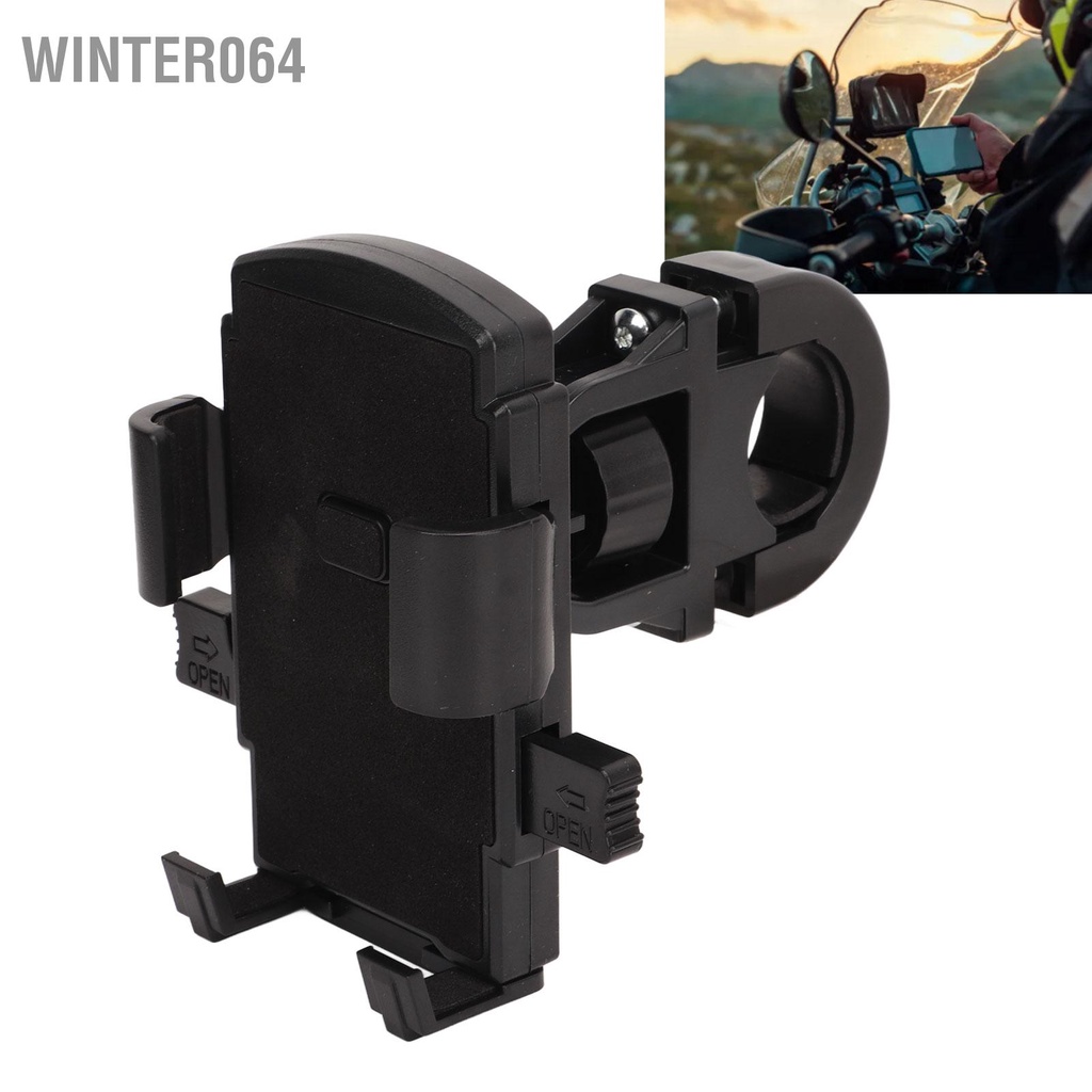 Winter064 Giá gắn điện thoại trên xe máy Kẹp tay lái có miếng đệm silicone lắp đặt nhanh cho di động 4 7‑6 7in