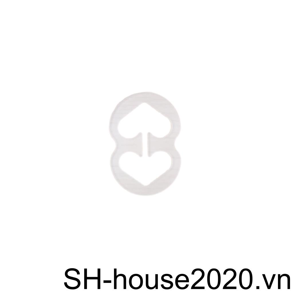 Set 10 Kẹp Dây Áo Ngực Màu Trơn Không Trơn Chống Trượt Có Hình Trái Tim Thay Thế Cho Nữ