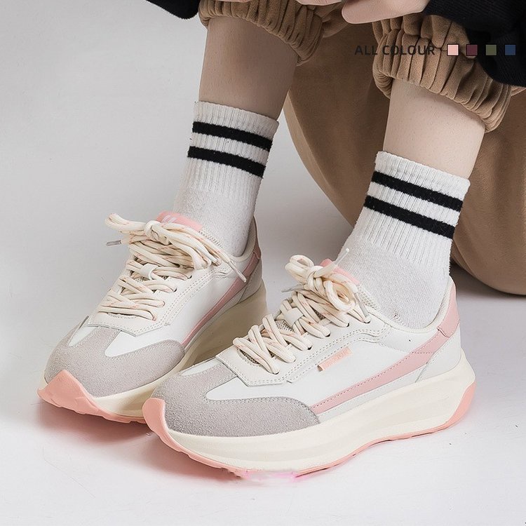 Giày Thể Thao Đế Dày Phối Lưới Thoáng Khí Nhiều Màu Sắc Thời Trang Cho Nữ