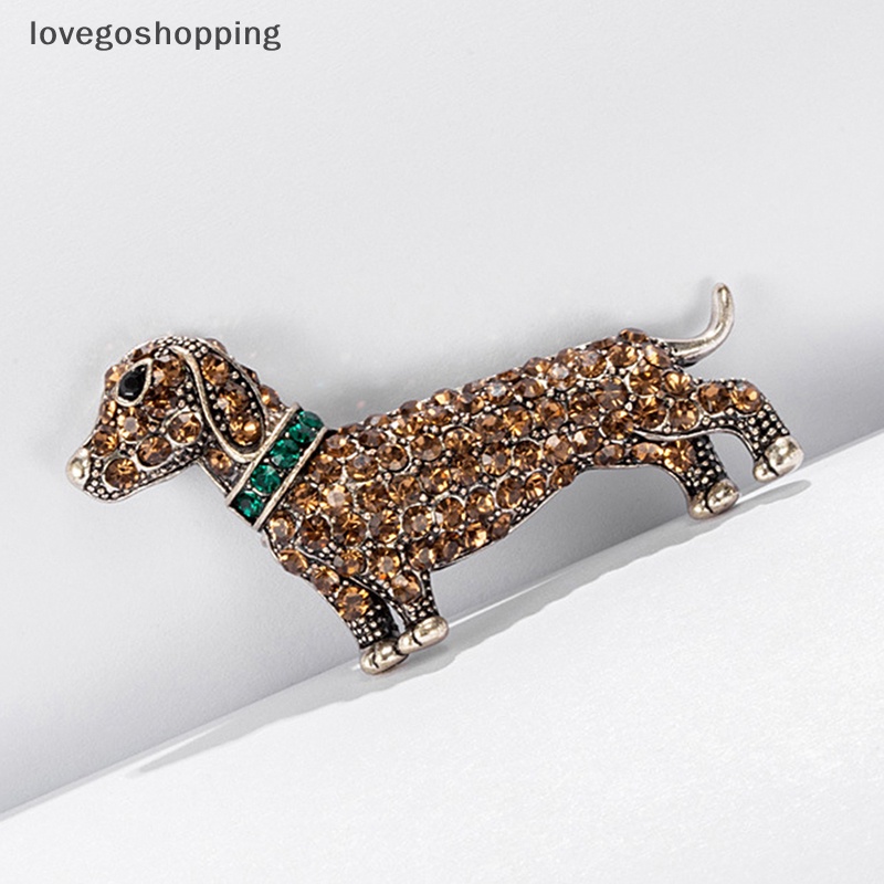 Ghim Cài Áo Hình Chú Chó Đính Đá Phong Cách Vintage Thời Trang Cho Nam Nữ