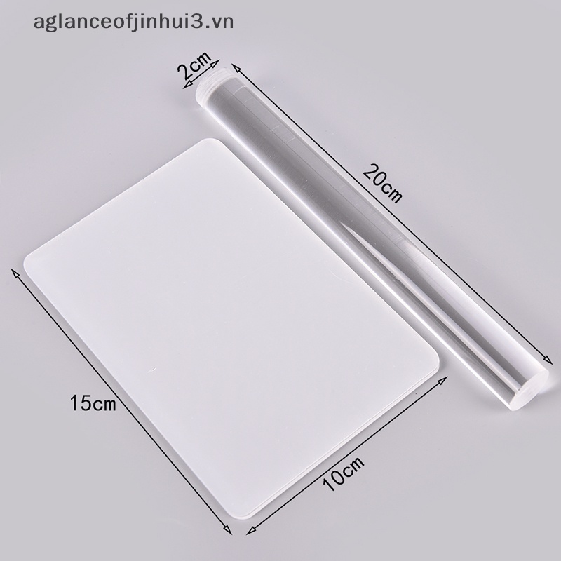 ~ Afhvn ~ Cây Lăn Đất Sét Acrylic Trơn Phụ Kiện Làm Mô Hình DIY