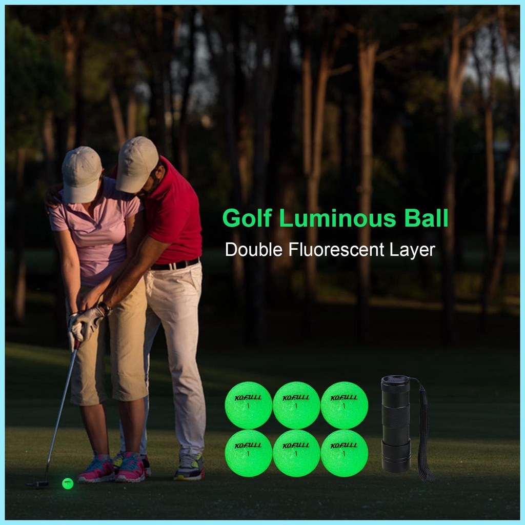 Bộ 6 Gậy Đánh Golf Màu Dạ Quang Siêu Sáng Lâu Trôi Có Thể Tái Sử Dụng