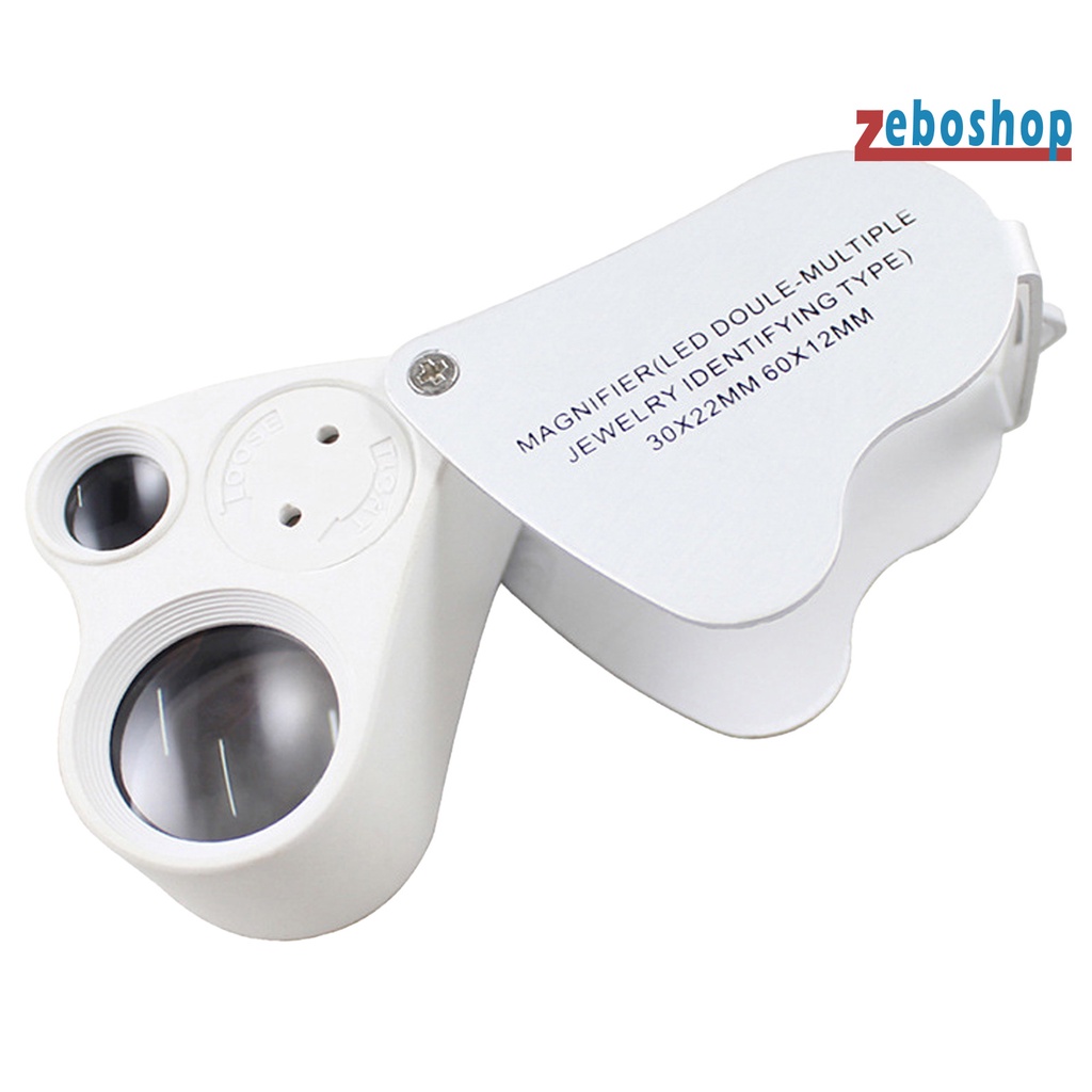 Kính Lúp Phóng Đại 30X 60X Có Đèn LED Chuyên Dụng Làm Đồ Trang Sức