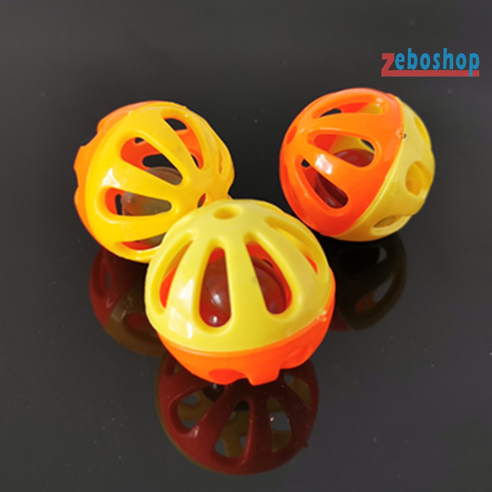 Set 10 Quả Bóng Nhựa Rỗng Có Chuông Tập Tương Tác Vui Nhộn Cho Mèo