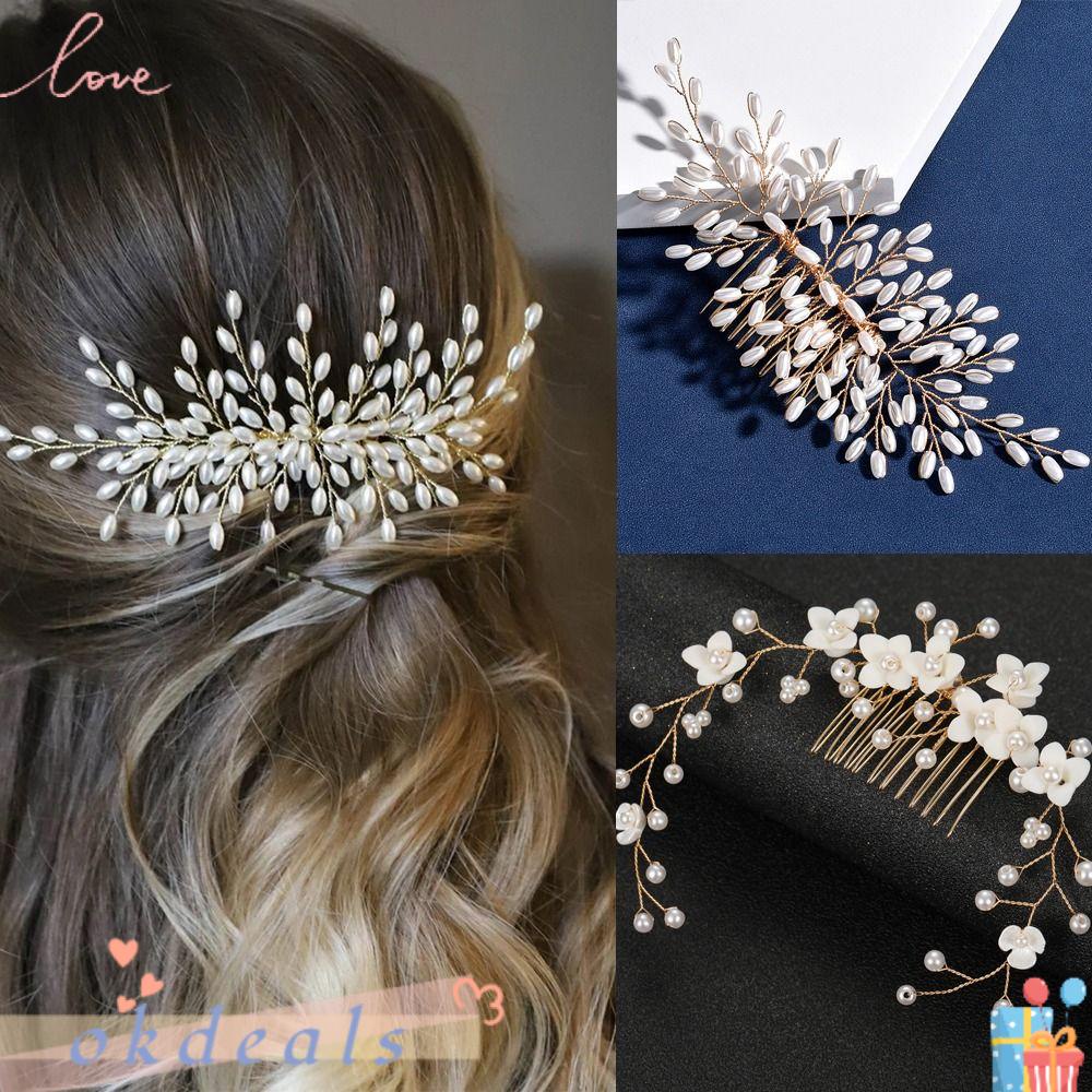 Lược Cài Tóc Hình Hoa Lãng Mạn Cho Đám Cưới