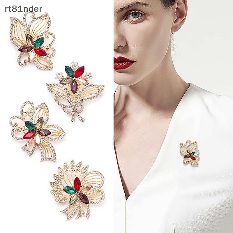 Ghim Cài Áo Hình Hoa Đính Đá Nhiều Màu Sắc Phong Cách Vintage Thời Trang Cho Nữ