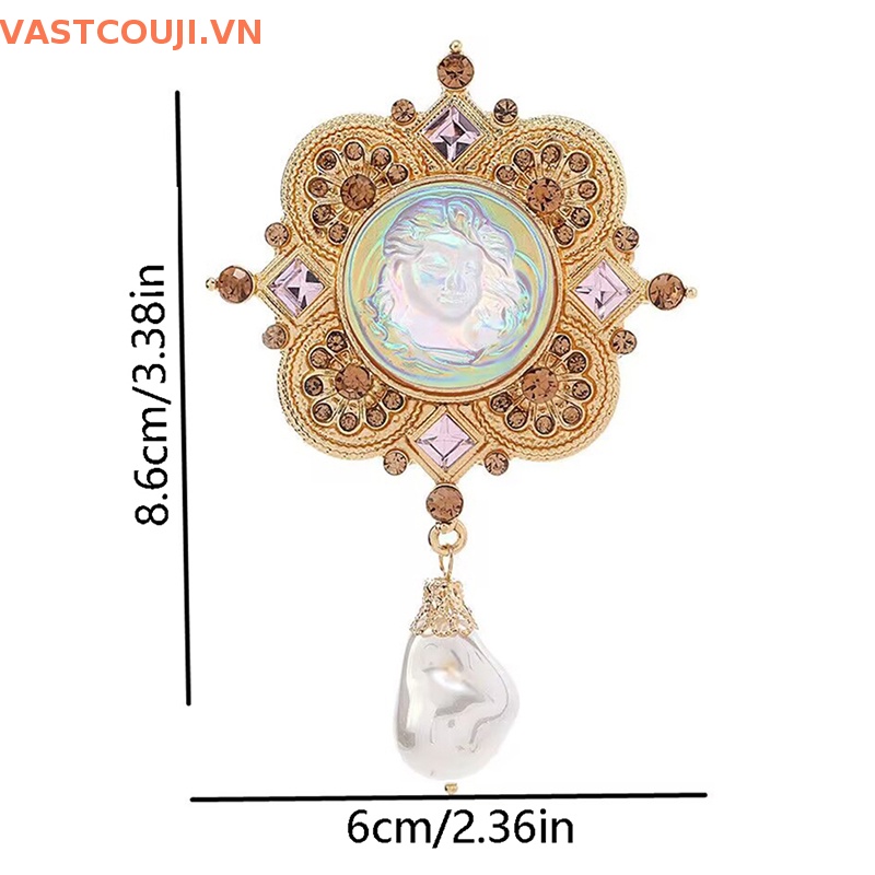 Ghim Cài Áo Hình Thiên Thần Đính Đá Ngọc Trai Giả Kiểu Vintage Thời Trang Cho Nam Và Nữ