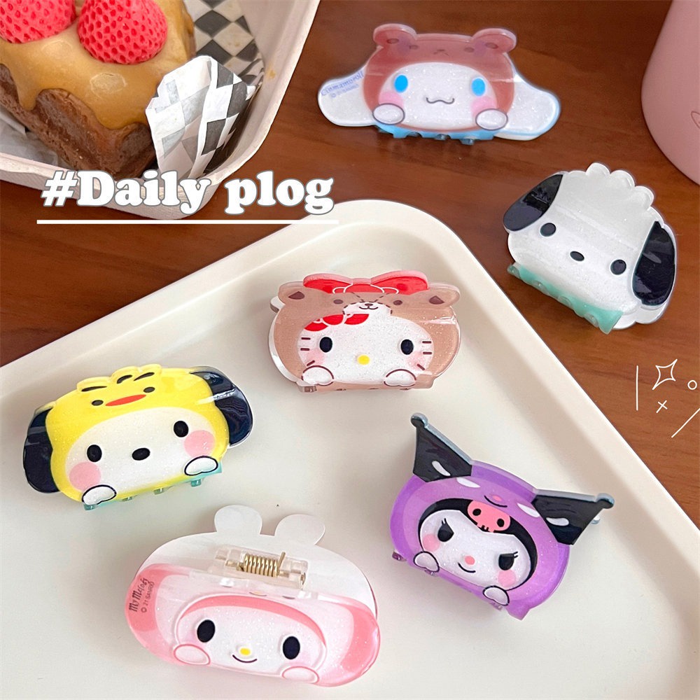 ☢ Kawaii Sanrio Shark Clip Giai Điệu Kuromi Anime Kẹp Tóc Nhỏ Cô Gái Dễ Thương Kẹp Tóc Kawaii Phụ Kiện Mũ Đội Đầu Học Sinh Quà Tặng Bé Gái