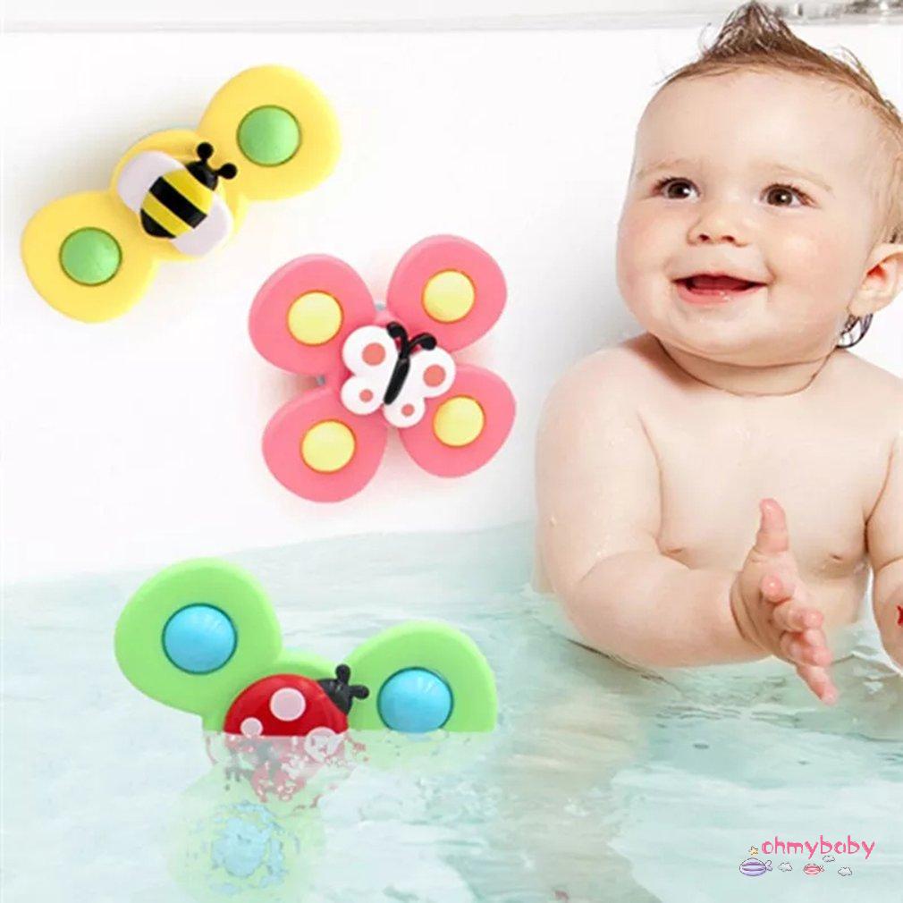 [OMB] Con Quay Hồi Chuyển Cho Bé Tắm Phòng Nắm Động Vật Hút Spinner Cảm Ứng Giác Đồ Chơi Trẻ Sơ Sinh [Z/9]