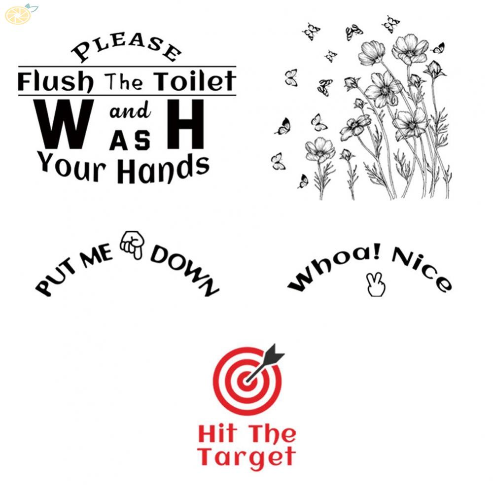 【VARSTR】Toilet Sticker Decal Wall Waterproof 21*25CM 8.27*9.84in Decoration Furniture