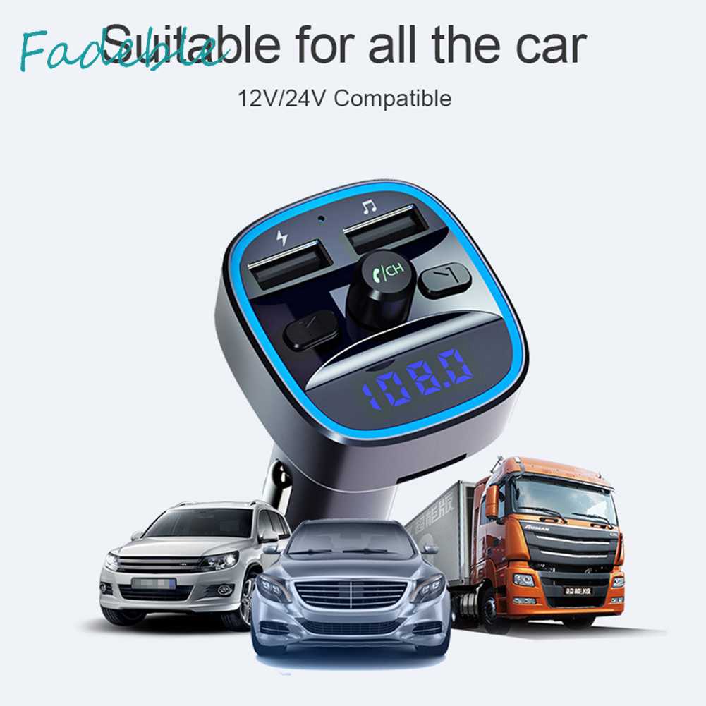 Máy Phát MP3 T25 Kết Nối Bluetooth 5.0 Kiêm Đài FM Sạc Nhanh Cổng USB Cho Xe Hơi