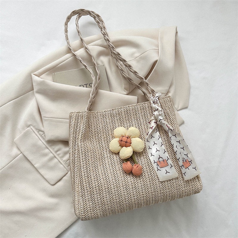 Túi Xách Đan Rơm Đeo Vai Sức Chứa Lớn Phong Cách Mới Dễ Phối Đồ Cho Nữ